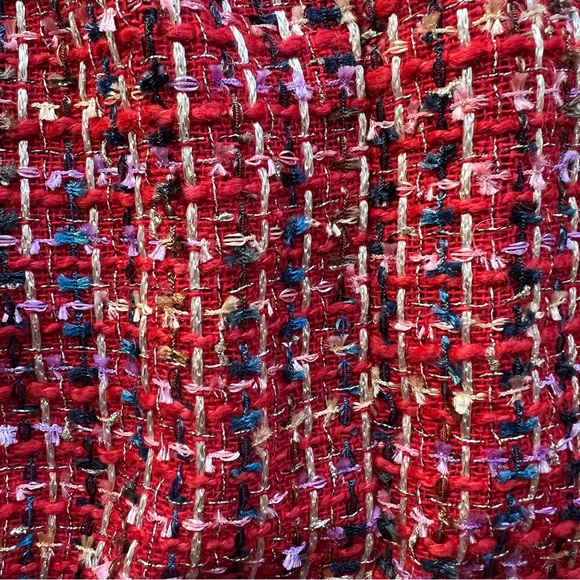 Lover + Friends Nadja Red Pink Tweed Wide Leg Pants - Picture 9 of 9